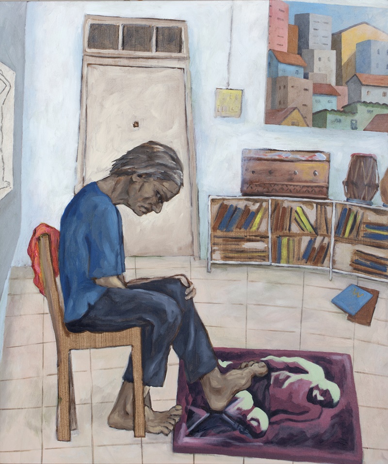 Sudhir Patwardhan, 'Assault' 2021, acrylic on canvas, 36x30 in