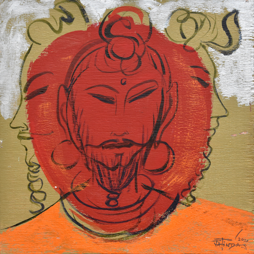 TRIMURTI, ACRYLIC ON BOARD, 12 X 12 INCHES, 2020