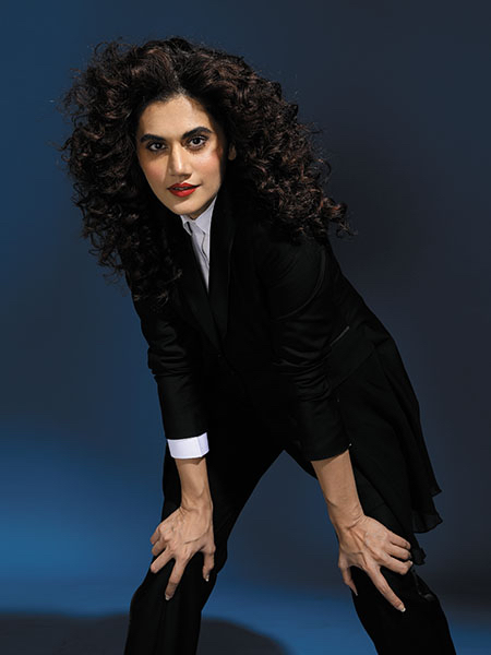 Tapsee in a made-to-measure suit
