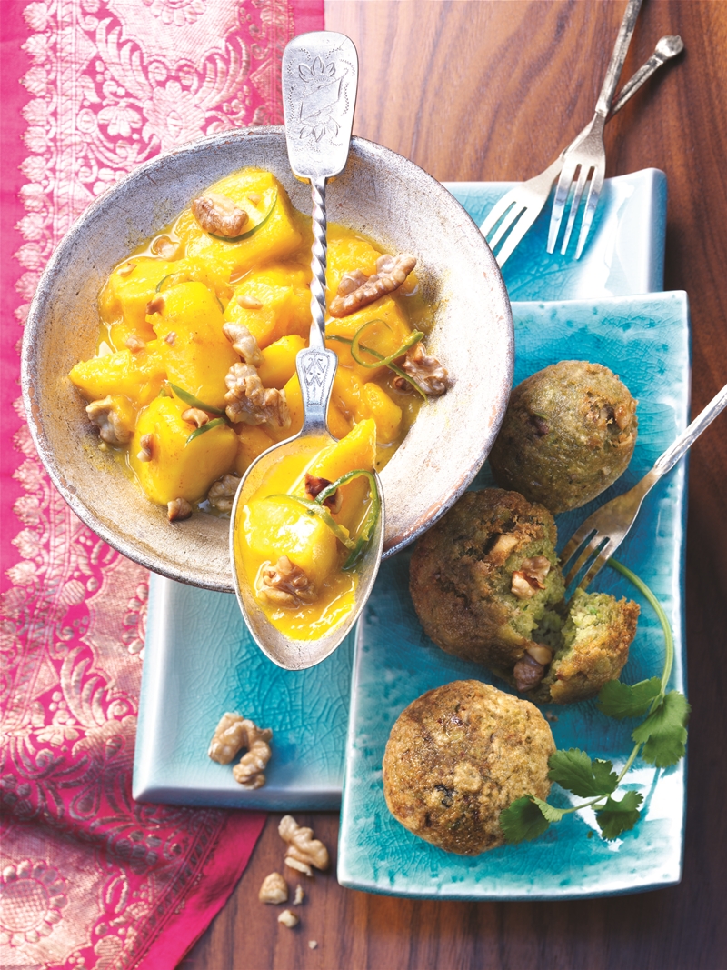 Walnut Falafel with Mango Pickles