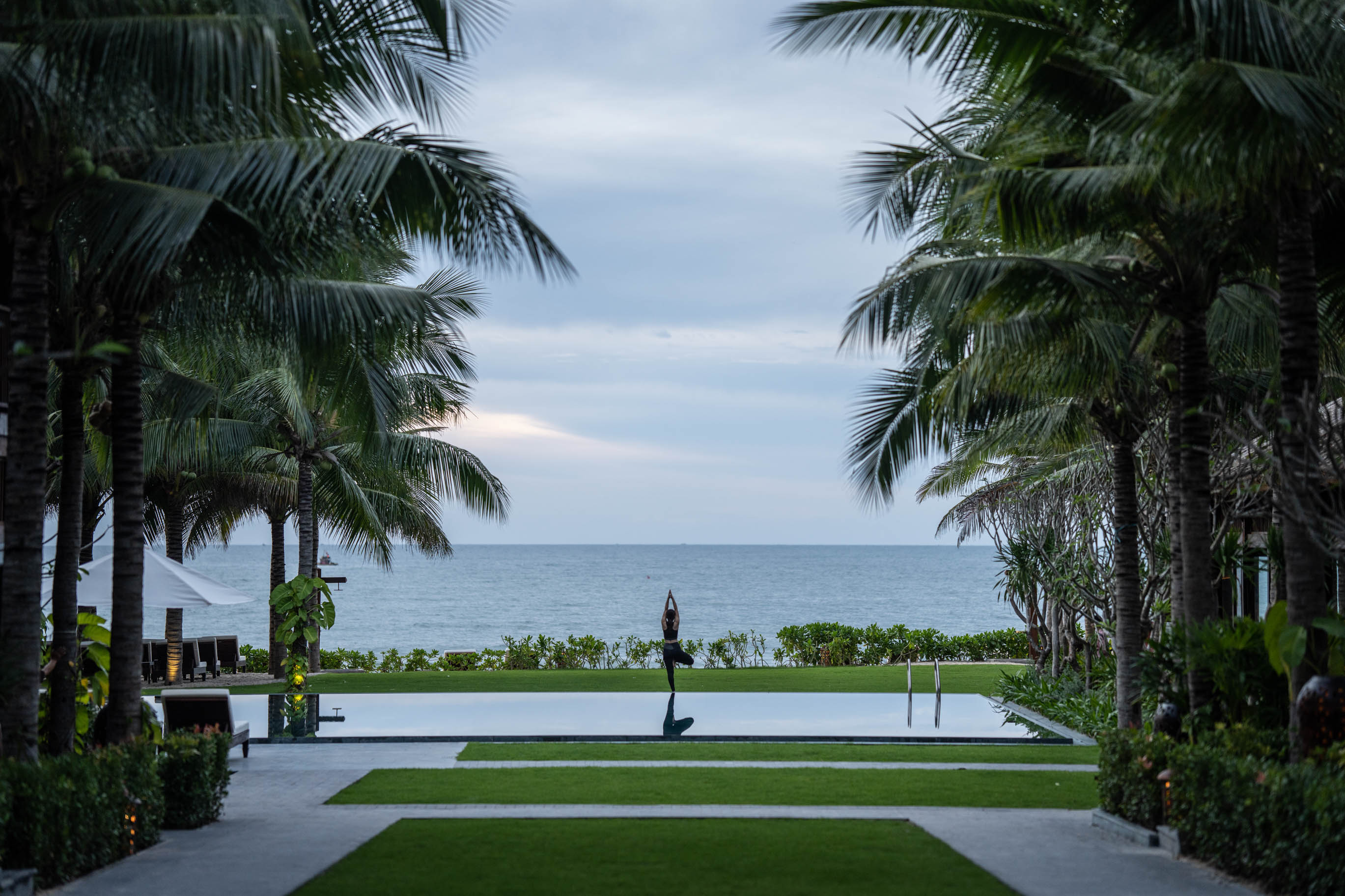 Yoga by the pool, The Anam Mui Ne