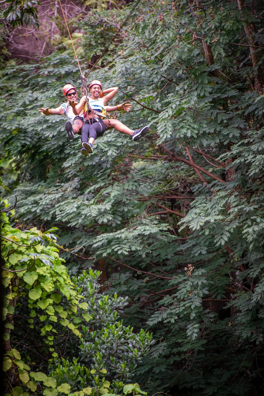 Zip lining at Ephilia Resort, Mahe - Image credit of Michel Denousse