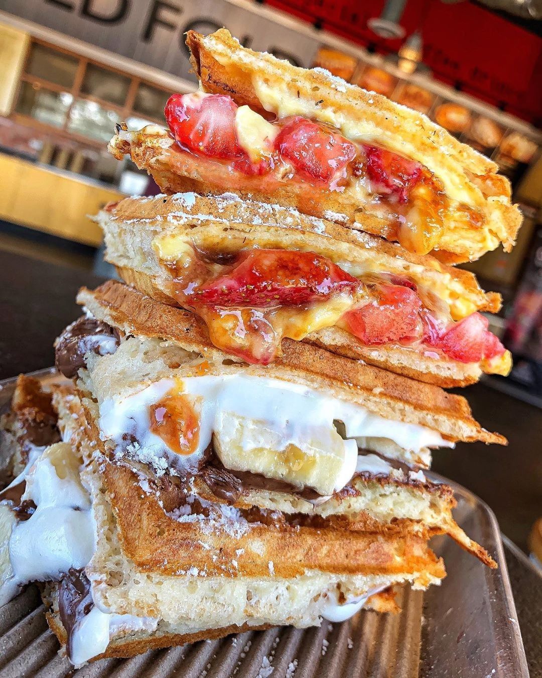 Creme brulee, and Nutella and banana waffles. (Photo: bruxiewaffles/Instagram)