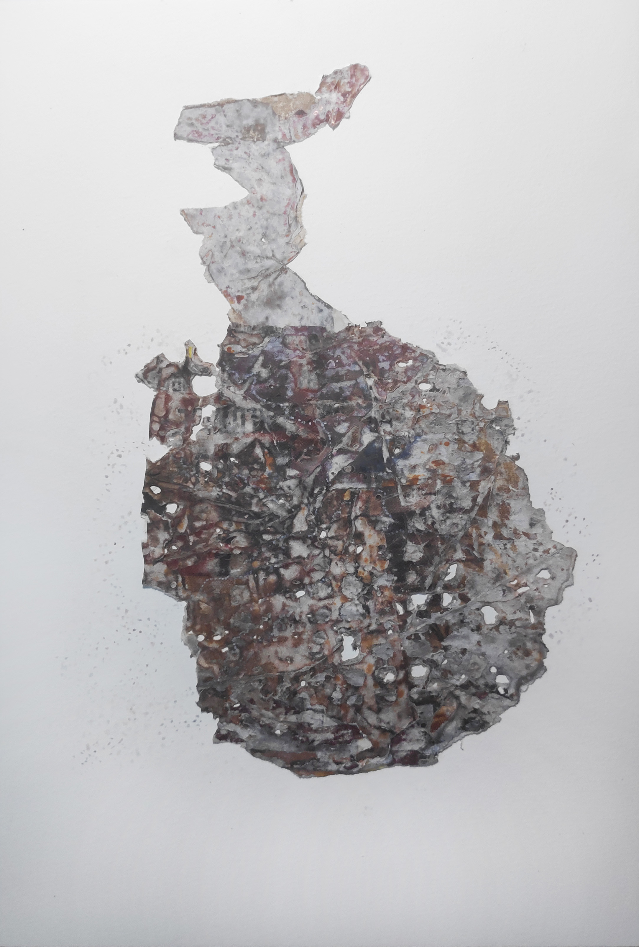 Colony 12 x 18 in Found paper, watercolour on paper 