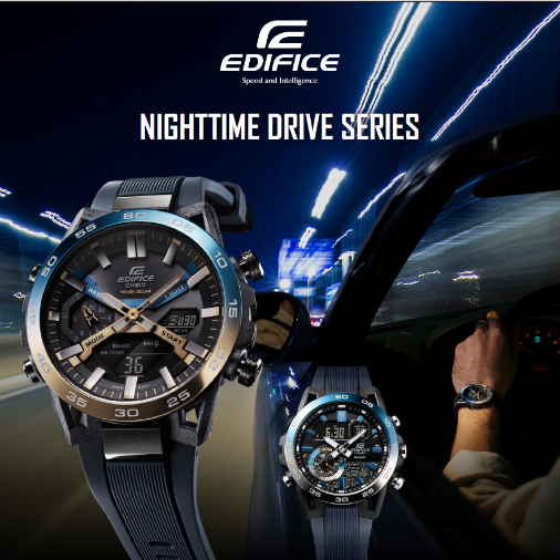 Cruise through the urban nightscapes with Casio's Edifice Nighttime Drive Series