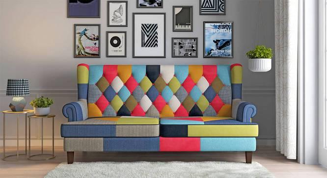 Minnelli 3-Seater Fabric Loveseat In Retro Patchwork Colour