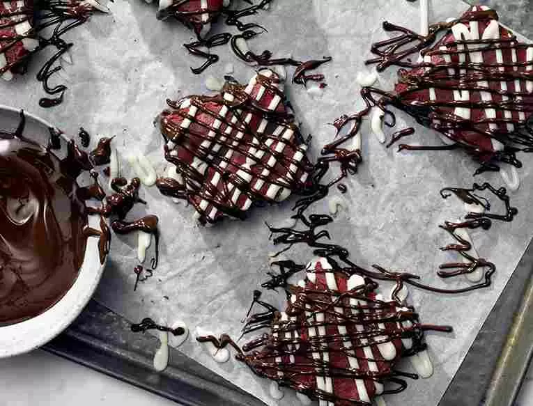 Red Velvet Chocolate Chip Brownies Made with GALAXY® FUSIONS 