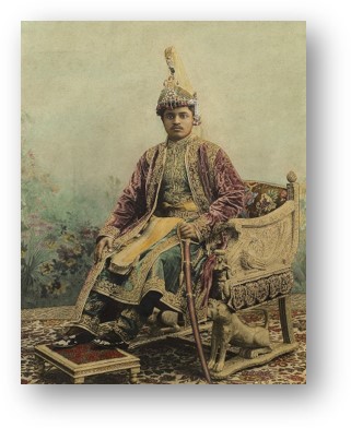 Maharaja Sir Bhagwati Prasad Singh by Johnston & Hoffmann, c. 1915, Hand-painted albumen print, Balrampur, Uttar Pradesh, India, PHY.01759