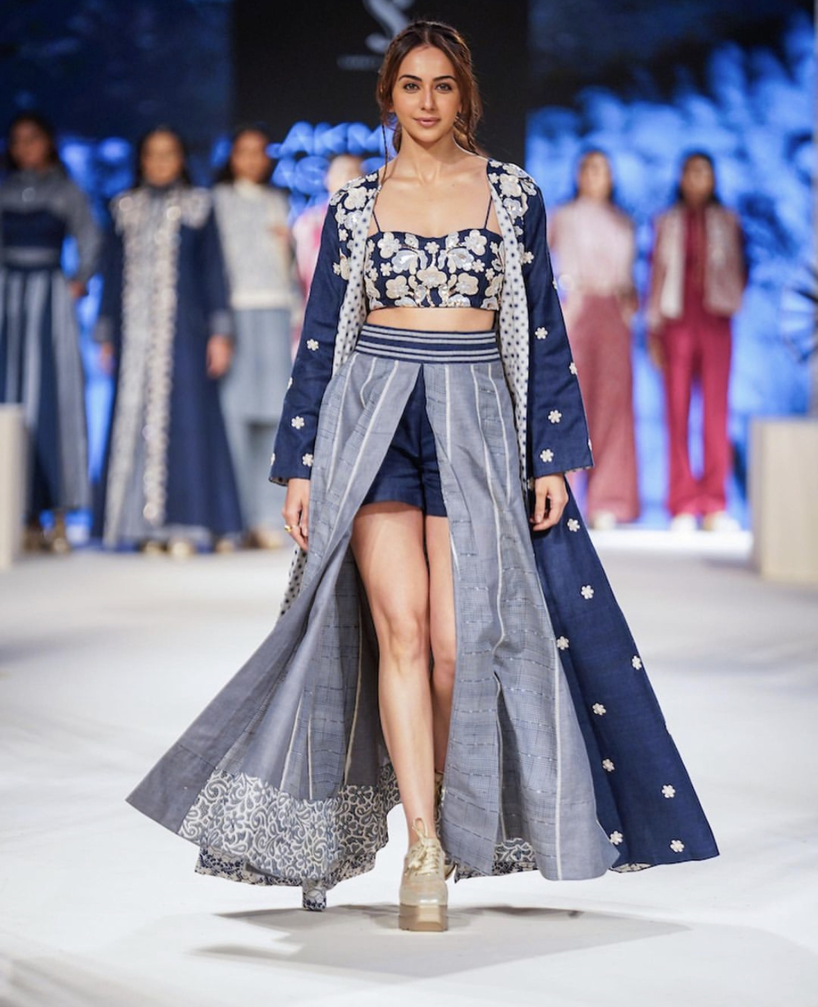 Actress Rakul Preet Singh walked for designer Shruti Sancheti. Photo Courtesy: lakmefashionwk/Instagram