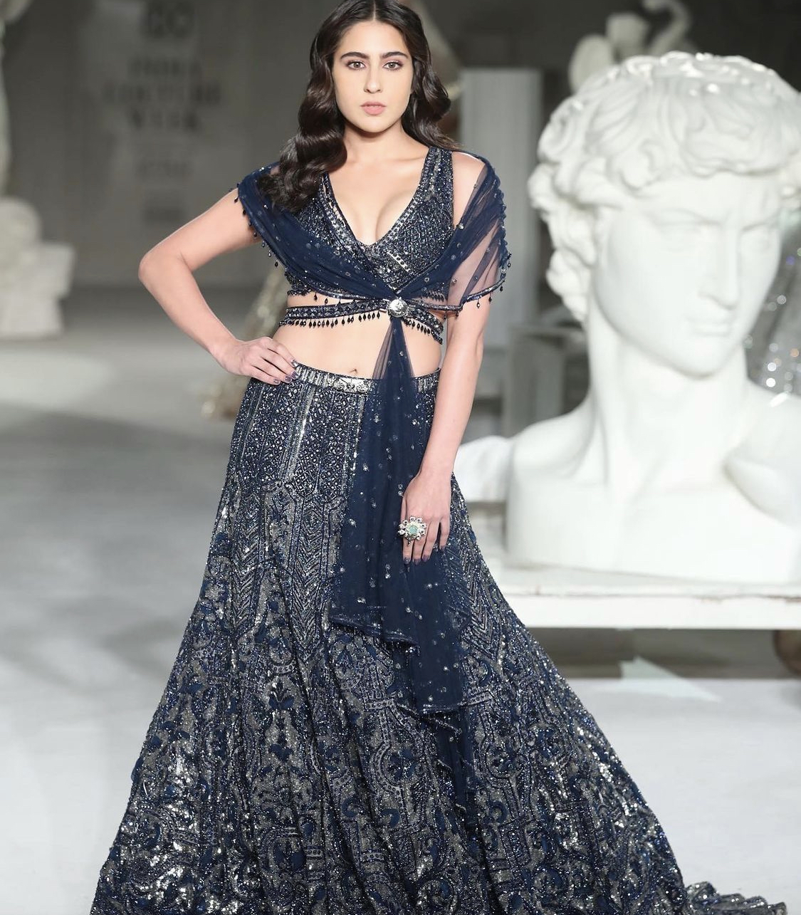Sara Ali Khan turned showstopper for designer duo Falguni and Shane Peacock.
