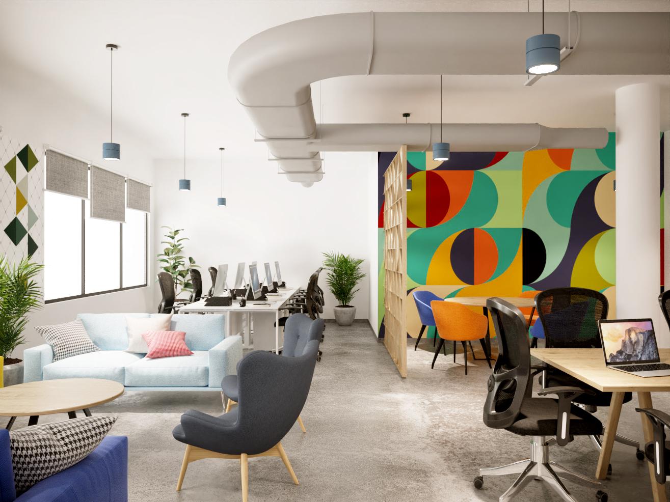 The lighting arrangement and the colors palette to be used