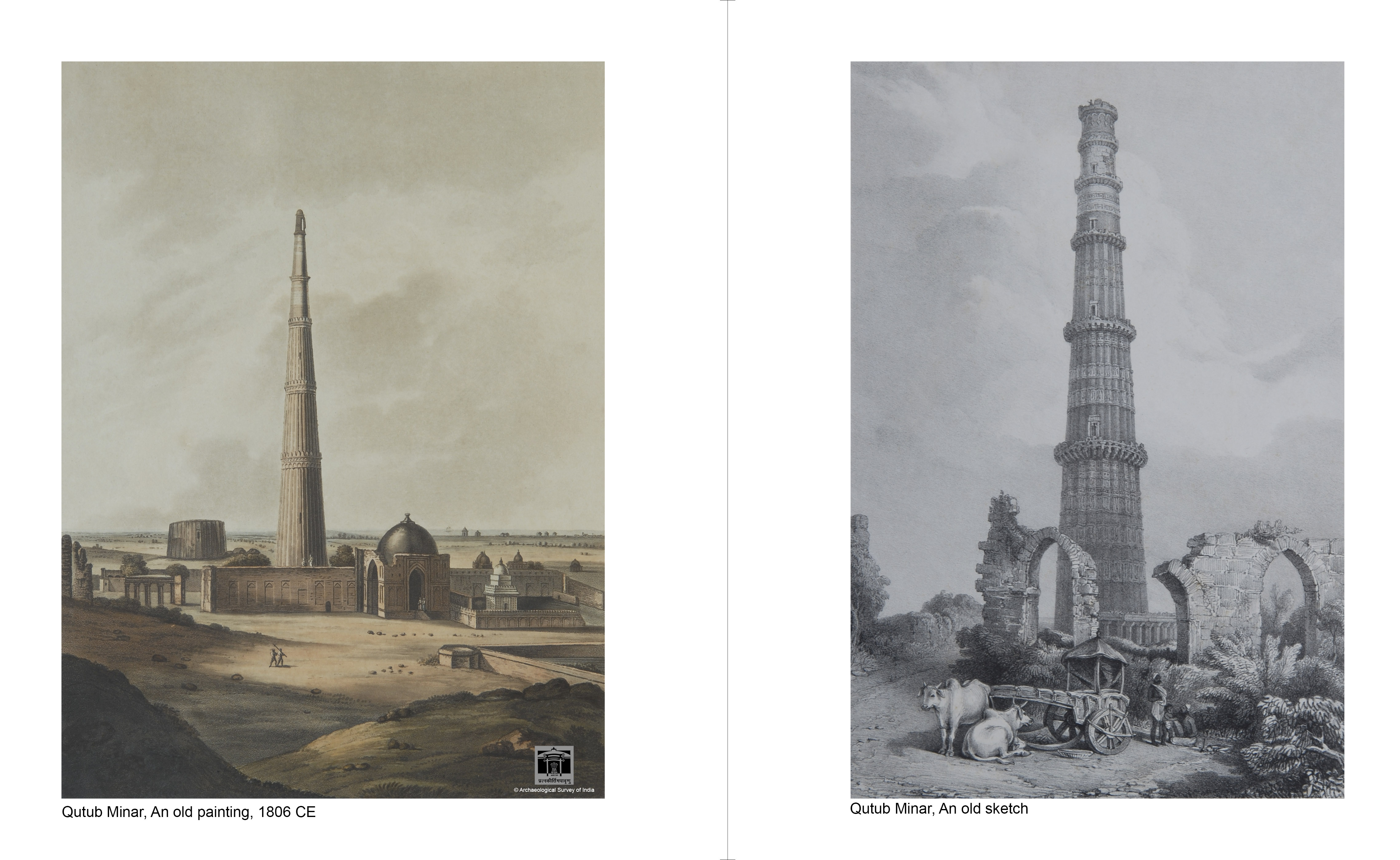 old skech qutub minar