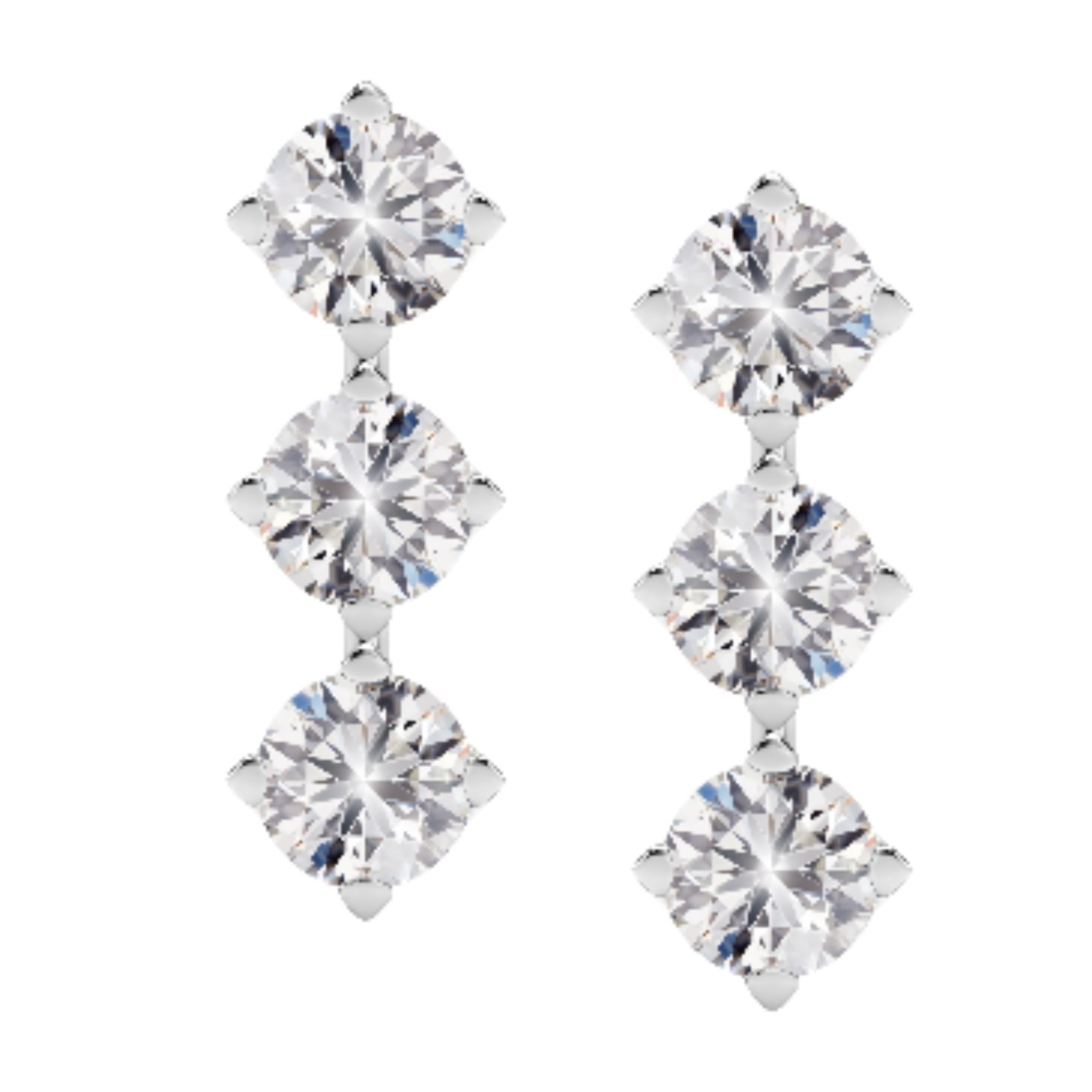 Forevermark Setting Three Diamonds Earrings