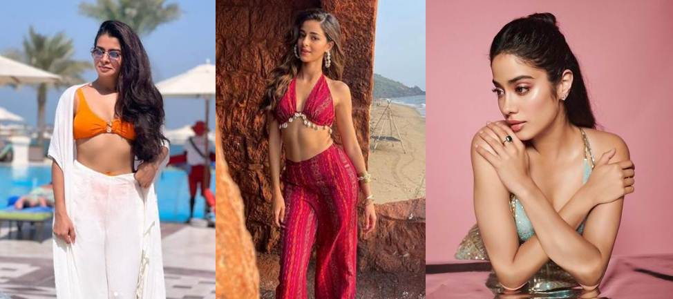 (L-R) Stylist Tanya Ghavri, actresses Ananya Panday & Jhanvi Kapoor