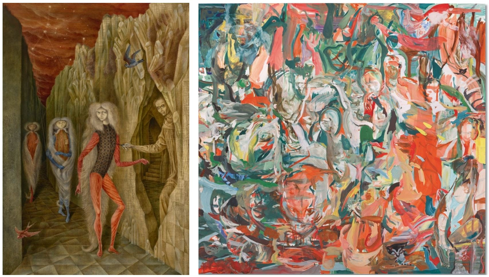 Remedios Varo, Retrato del Doctor Ignacio Chávez (1957, estimate: £2,500,000-3,500,000)  Cecily Brown, Make it Rain (2014, estimate: £3,500,000-5,500,000)