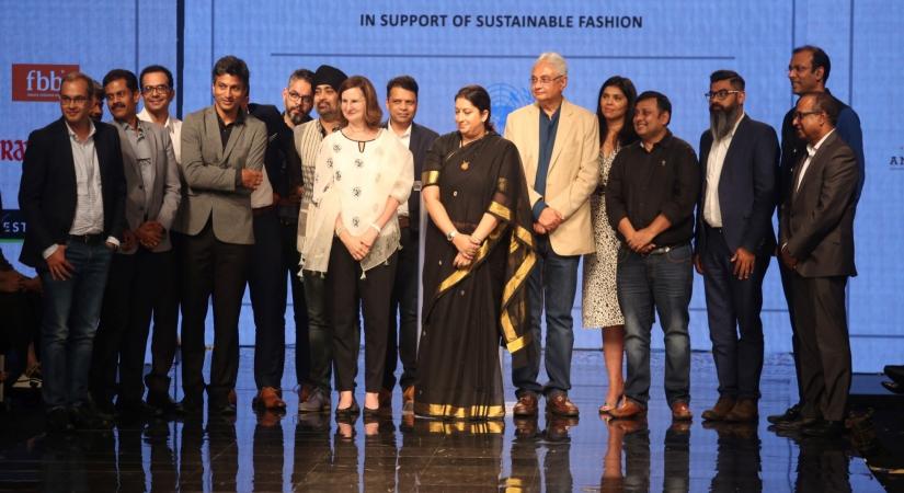 Union Minister Smriti Irani at the Lakme Fashion Week Winter/Festive 2019 i
