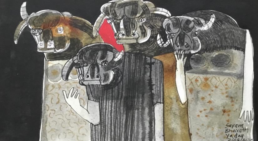 Untitiled, 2018, Acrylic on Paper, Bharath Yadav. (Photo: Bharath Yadav)