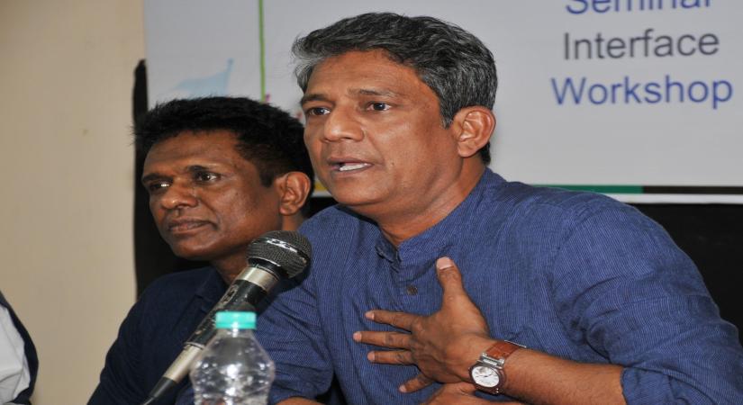 Guwahati: Actor Adil Hussain addresses during a masterclass during the 8th Theatre Olympics at Srimanta Sankardev Kalakshetra in Guwahati on March 17, 2018. (Photo: IANS)