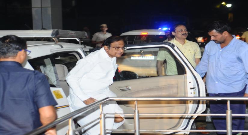 New Delhi: Former Finance Minister P. Chidambaram arrives at Enforcement Directorate (ED) office in connection with the money laundering case relating to INX Media, in New Delhi on Oct 24, 2019. (Photo: IANS)