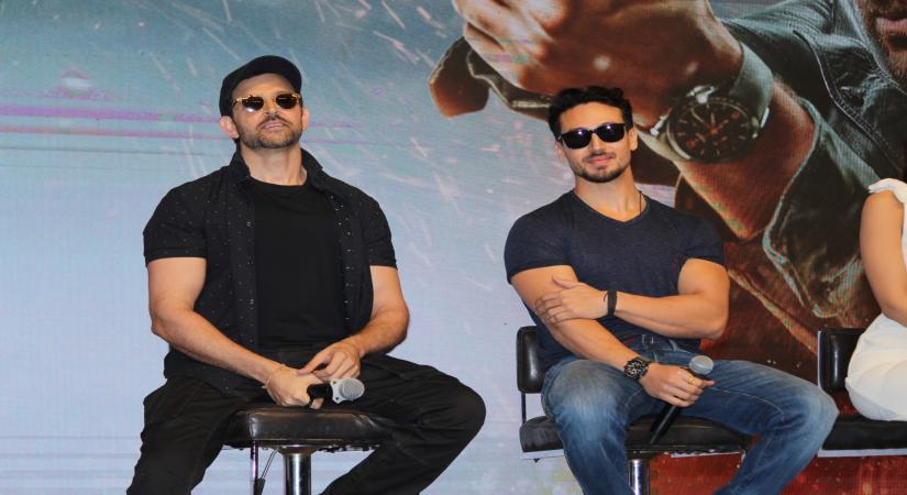 Mumbai: Actors Tiger Shroff, Hrithik Roshan and Vaani Kapoor during a press conference regarding film "War" in Mumbai on Oct 4, 2019. (Photo: IANS)