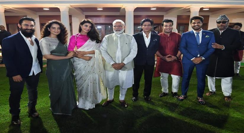 Prime Minister Narendra Modi interacted with members of the film industry on Saturday in the Capital, and several of Bollywood's top stars were present at the event.