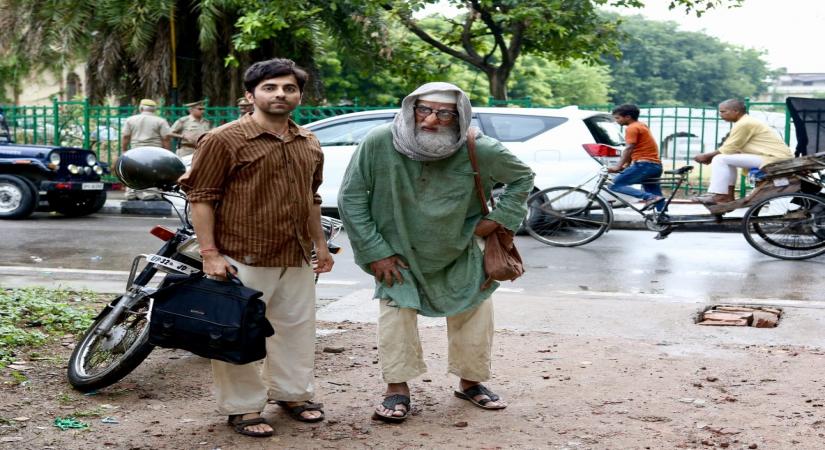 Amitabh Bachchan and Ayushmann Khurrana starrer "Gulabo Sitabo" is set to release on February 20, next year. The makers of the film shared the first look of the movie and it shows Big B in an unrecognisable grumpy old man avatar while Ayushmann sports a de-glam look.