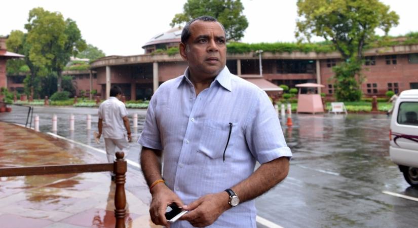 New Delhi: BJP MP Paresh Rawal arrives at Parliament, in New Delhi on July 26, 2018. (Photo: IANS)