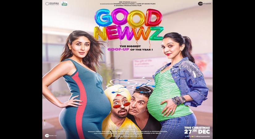 The official posters of the most awaited film of this year, "Good Newwz", have been unveiled finally, taking the curiosity level around the movie a few notches higher. In a poster, Akshay Kumar and Diljit Dosanjh are seen squeezed between the baby bumps of Kareena Kapoor and Kiara Advani.