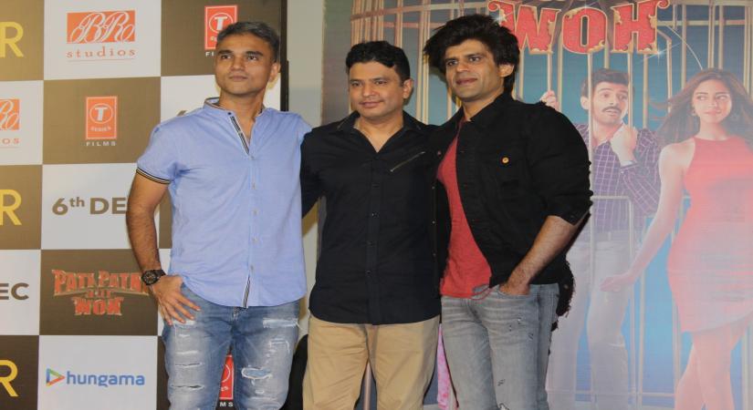 Mumbai: Director Mudassar Aziz and producers Bhushan Kumar and Juno Chopra at the trailer launch of their upcoming film "Pati Patni Aur Woh" in Mumbai on Nov 4, 2019. (Photo: IANS)