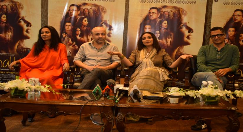 New Delhi: Director Brahmanand S. Siingh and actors Tannishtha Chatterjee, Sanjay Suri and Divya Dutta interact with the media during the promotions of their upcoming film "Jhalki" in New Delhi on Nov 9, 2019. (Photo: IANS)