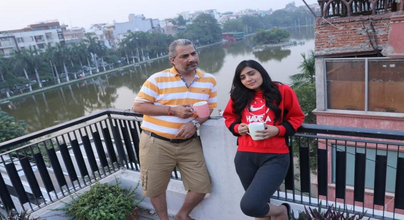 Varun Badola and Anjali Tatrari shooting for SET's new show Mere Dad Ki Dulhan in Delhi.