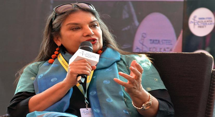 Kolkata: Actress Shabana Azmi addresses at the 8th Tata Steel Kolkata Literary Meet, on Jan 23, 2019. (Photo: IANS)