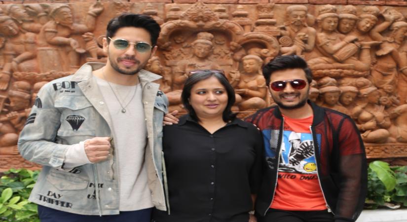New Delhi: Actors Sidharth Malhotra and Riteish Deshmukh with producer Monisha Advani during a programme organised to promote "Marjaavaan" in New Delhi on Nov 12, 2019. (Photo: Amlan Paliwal/IANS)