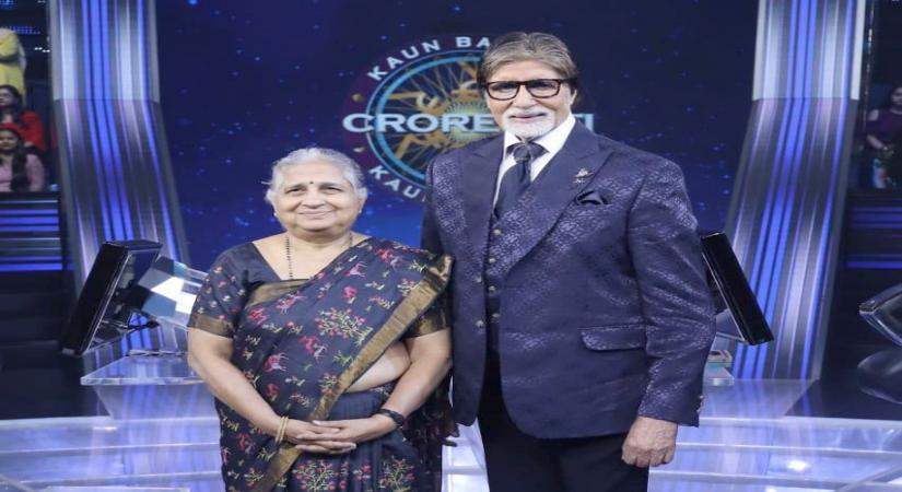 Philanthropist and Infosys Foundation chairperson Sudha Murthy and actor Amitabh Bachchan at the final episode of 'Kaun Banega Crorepati 11'.