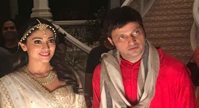 Actress Shriya Saran and choreographer Sandeep Mahavir.