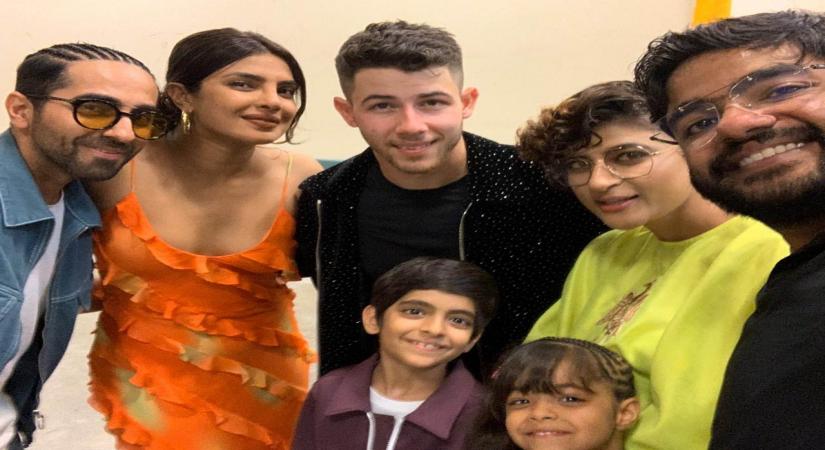 Actor Ayushmann Khurrana is these days vacationing in the Bahamas with wife Tahira and his children -- son Virajveer and daughter Varushka -- and who should they bump into but Priyanka Chopra, who is in the Capital city Nassau with family.