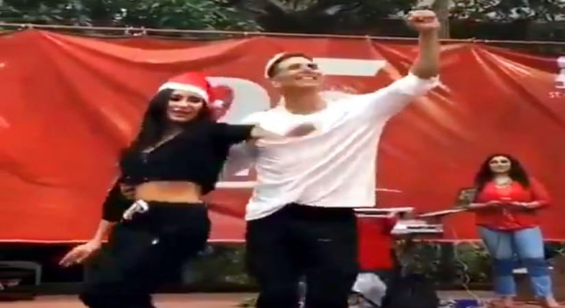 Katrina Kaif with Akshay Kumar dancing to Teri Ore for Christmas Celebration at St. Catherine of Siena School and Orphanage.