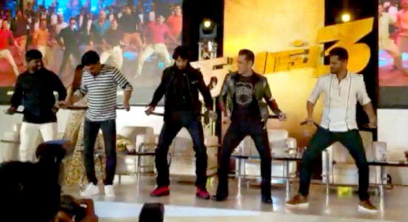 Bollywood superstar took his "Dabangg 3" promotions down South, and painted the city in Chulbul Pandey's hues, with a rocking performance in the city. Salman Khan was joined by the film's director Prabhudeva and Kannada superstar Kichcha Sudeep, who plays villain in the film, he he shook a leg on the beats of the film's anthemic number, Munna Badnam".