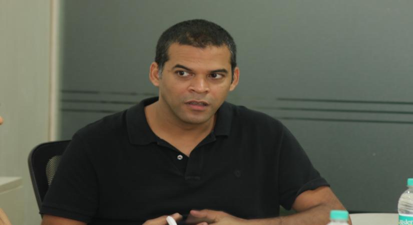 New Delhi: Filmmaker Vikramaditya Motwane during an interview at IANS office in New Delhi on March 16, 2015. (Photo: Sunil Majumdar/IANS)