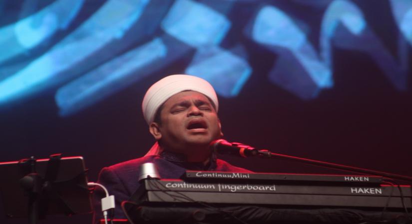 New Delhi: Composer AR Rahman performs during a musical evening "The Sufi Route" at Kalagram Garden Of Five Senses in New Delhi on Feb 9, 2019. (Photo: IANS)