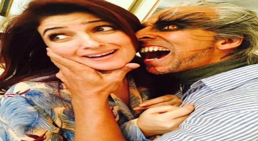 Akshay Kumar and Twinkle Khanna shared a quirky picture post on social media to mark their 19th wedding anniversary. Akshay took to Instagram to share a picture where he is seen in his scary Pakshirajan avatar from the movie "2.0", trying to plant a bite on wife Twinkle's cheek. Rather than look scared, she seems to be amused.