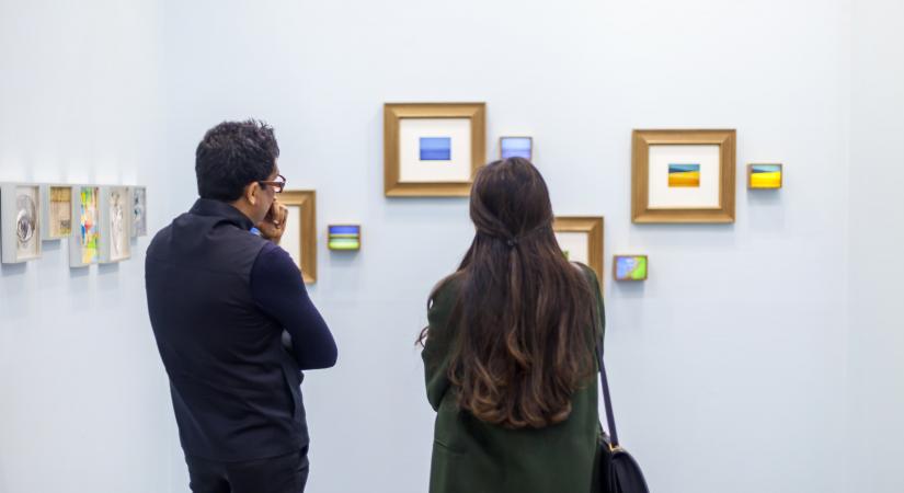 People at the India Art Fair 