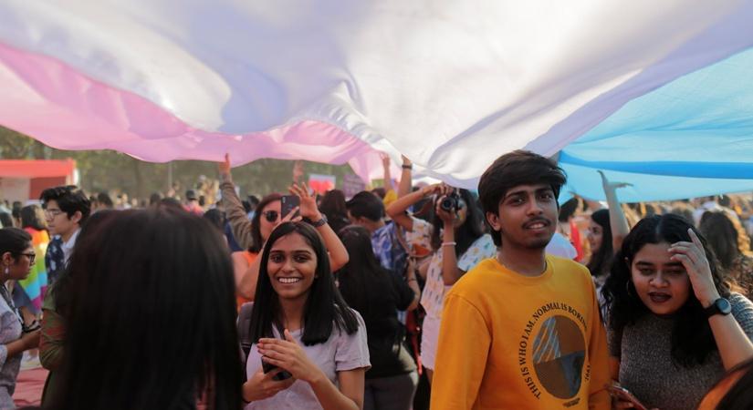 Under the trans flag