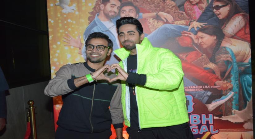 Actors Ayushmann Khurrana and Jitendra Kumar. (Photo: IANS)