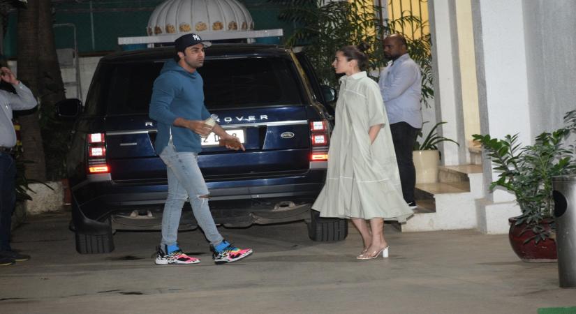 Mumbai: Actors Ranbir Kapoor and Alia Bhatt at the screening of recently released film "Mission Mangal" in Mumbai on Aug 25, 2019. (Photo: IANS)