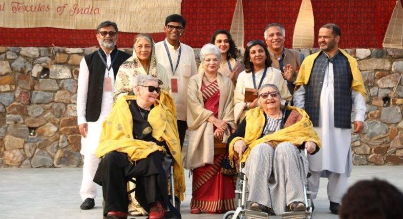 Designers and artisans being felicitated by the Royal Family with awards at the 5th edition of Walking hand-in-hand by CDS Art Foundation