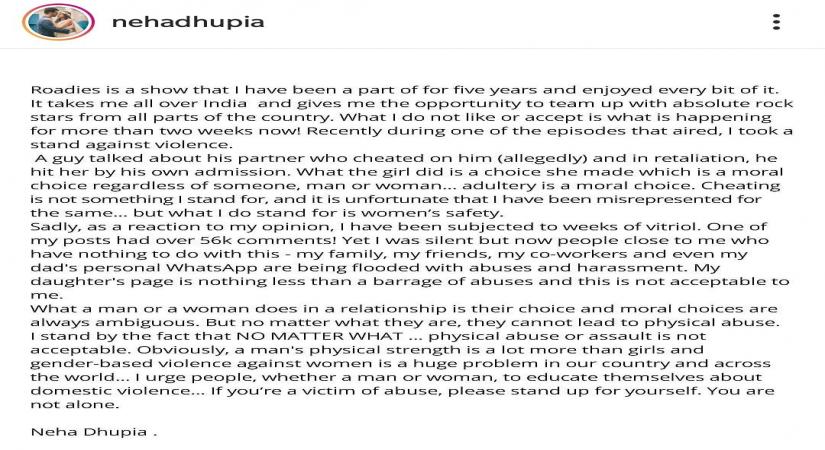 Neha Dhupia on being trolled over cheating comment: I've been misinterpreted.