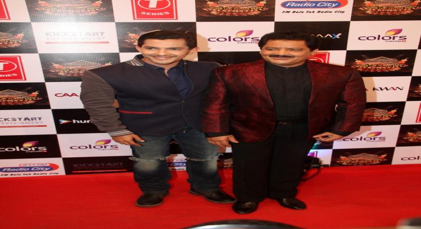 Udit Narayan along with his son Aditya Narayan. (Photo: IANS)