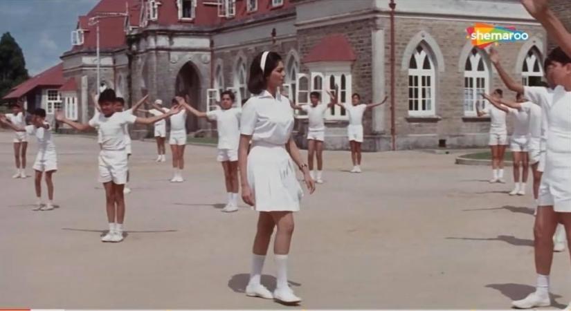 A young Rishi Kapoor with Simi Garewal shooting at St Paul's School Darjeeling for Raj Kapoor's Mera Naam Joker in 1967. (Photo Credit: Shemaroo Entertainment Limited)