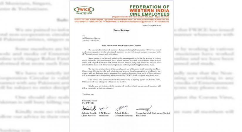 Film body warns Indian musicians against working with Pak artistes.